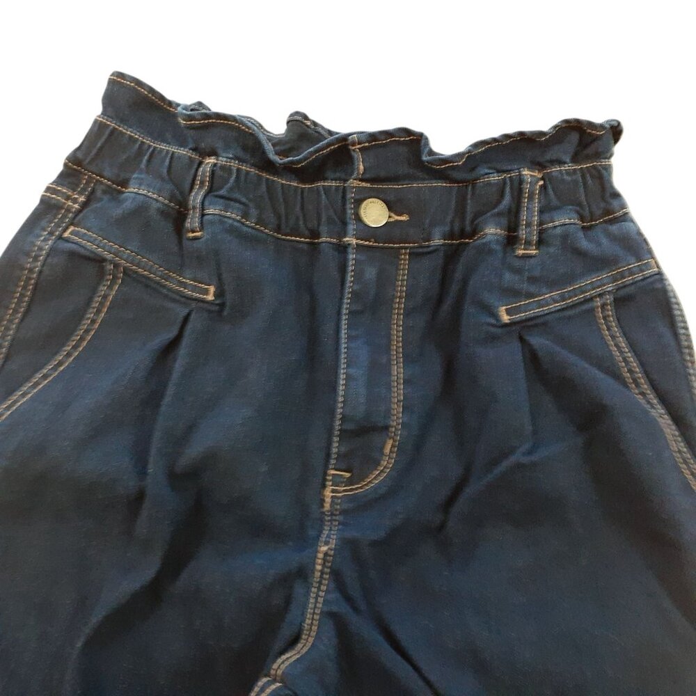 Vintage America Paperbag Waist Ankle Jeans Womens Size 8 Regular Denim Blue - Picture 7 of 10